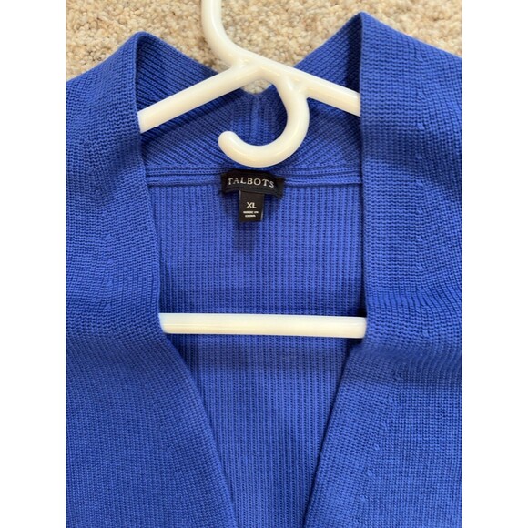 Talbots XL Blue Boyfriend Cardigan. Decorative Side Zippers  Sty 4945 Capsule - Picture 5 of 16